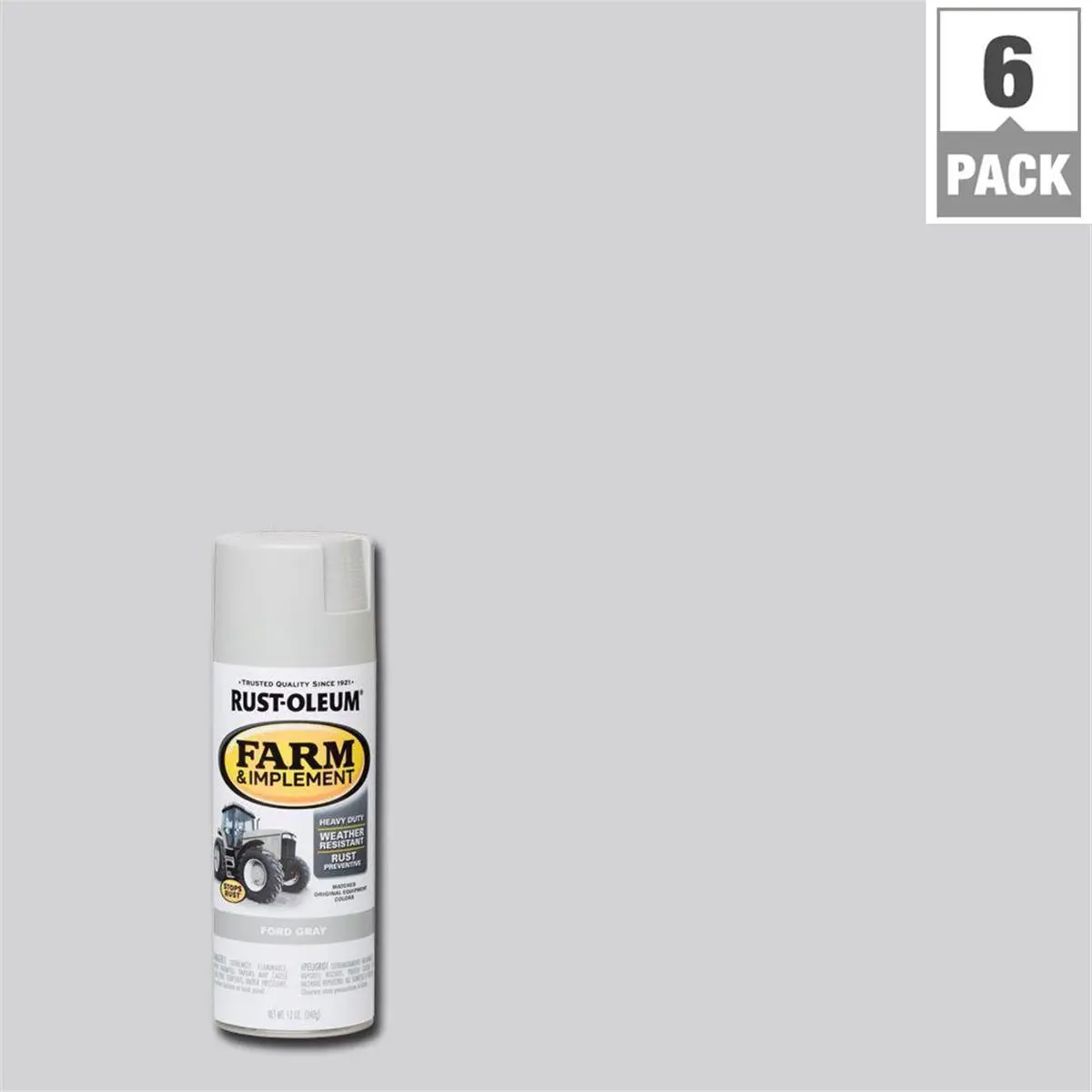 Rustoleum 280138 Oil Based Farm & Implement Paint, Ford Gray - 12 oz Chip Resistant Indoor-Outdoor Paint for Wood, Automotive & Motorcycle Care, Oil Based Paint, 12 Oz Bottles
