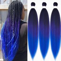 Mix Purple Blue Braiding Hair 3 Packs