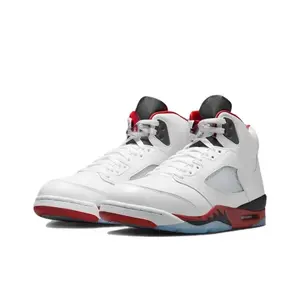 Retro Basketball Sneakers in Fire Red and Black Colorway, 2025 Release