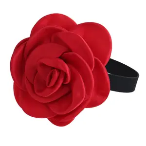 Rose Choker Neckband Formal Occasion Adjust Collarbone Necklace Lady Jewelry