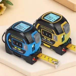 3-in-1 Digital Laser Tape Measure, 196ft/60m Laser Distance Meter with Backlit LCD, Auto-Lock, Fast Measurement, Unit Switch (Ft/In/M/mm), Portable for Construction, Home Renovation, Indoor/Outdoor Use, Measuring Tape