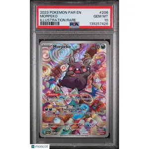 2023 Pokemon TCG—Morpeko #206 Paradox Rift—IR Foil PSA 10