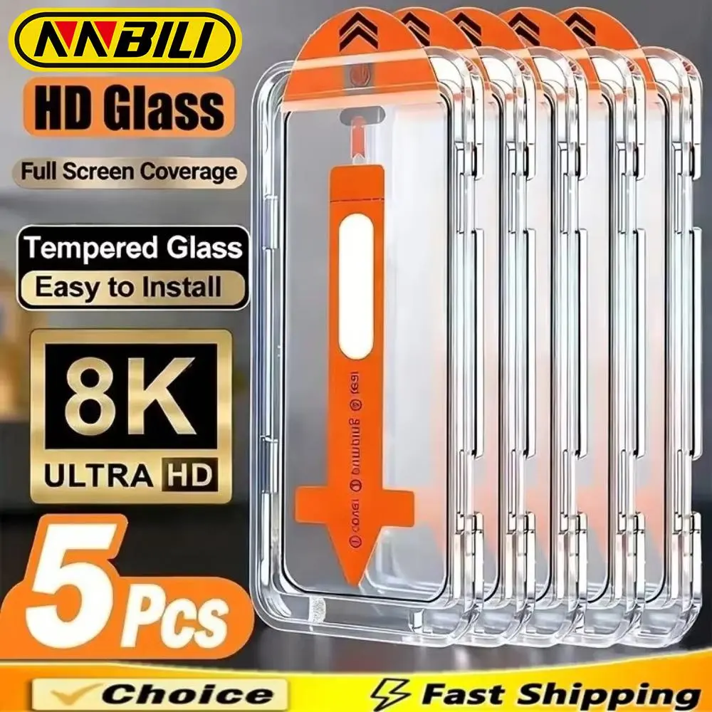 NNBILI 1-5Pcs Fingerprint Unlock Tempered Glass,For Samsung Galaxy S25 S24 S23 S22 S21 S26 Ultra Plus S20 FE Screen Protector