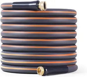 CAPHAUS Garden Hose 5/8 Inch Water Hose with 3/4 Inch NH Solid Brass Fittings, Leak-Proof Construction, Outdoor Durable PVC Flexible Lightweight Hose Working Pressure 350 PSI for All-Weather