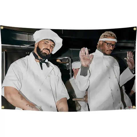 Chef Life Flag 3x5Ft Hip hop Rapper Tapestry With Four Brass Grommets Funny Flag Decoration for College Bedroom Room Dorm Wall Party