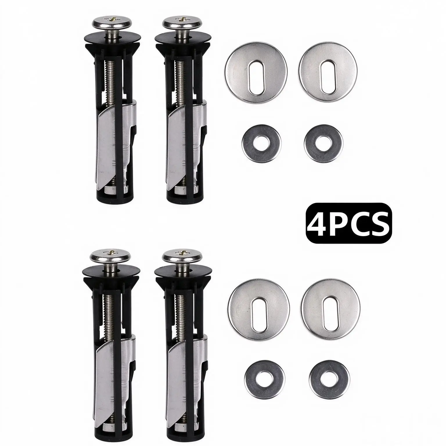 4PCS Waterproof Steel Toilet Seat Screws & Hinges Set, Rust Proof Bathroom Replacement Hardware, Simple Installation Quick Release Fittings for Home Toilet Lid Maintenance