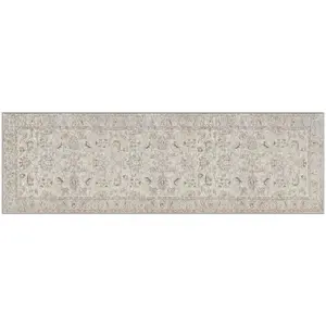 212 MAIN Oatmeal Beige Polyester Accent Rug - 76x24 in., Lightweight, NeverMove Gel Pro, Distinctive Design Doormats, for Indoor Use