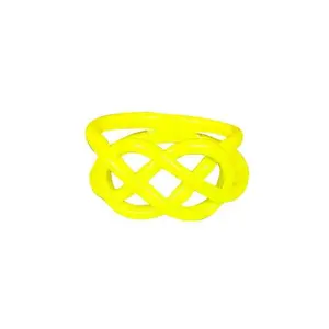 Yellow Neon Dipped Pretzel Ring