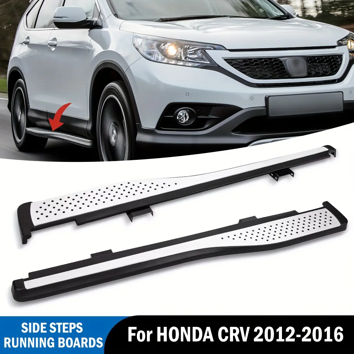 2012-2016 Honda CRV CR-V  Models - Running Boards, Anti-Slip Side Steps Nerf Bars For Car, 350lbs Max Load, Car Side Protection, Easy Installation