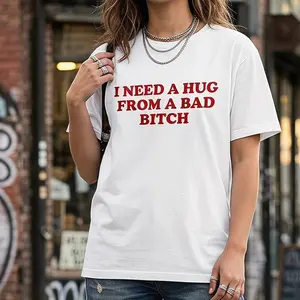 “I Need A Hug” Y2K Aesthetic T‑Shirt – Funny Grunge Tee, Nostalgic 2000s Style, Soft Unisex Cotton Crew Neck, Perfect for Parties