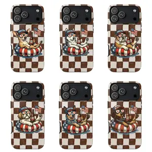 Dog Funny 4th of July Phone Case, USA 250th Anniversary Graphic Printed Cover, Patriotic Dog Lover Gift, Dog Lover Tough Case