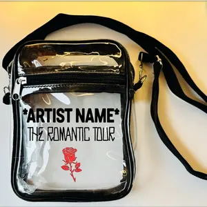 Custom The Romantic Tour Clear Crossbody Bag with Removable Strap and Front Pocket Concert & Stadium Approved