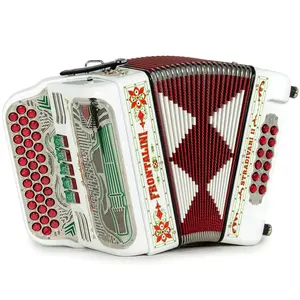 Frontalini Stradivari II 5 Switch FBE Accordion in White Red and Green