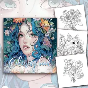 Coloring Book, 30 Sheets Flower Pattern DIY Painting Book, DIY Painting Supplies for Teenager, Holiday Gift, Back to School Gift