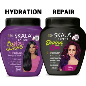 SKALA Hair Care Set: Mais Lisos + Divina Cor - Each Bottle 1000g-35.27 Oz (Pack of 2) 100% VEGAN Conditioner and leave in conditioner Haircare