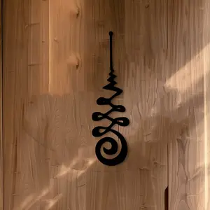 Unalome Metal Wall Decor, Iron Buddhist Enlightenment Symbol, Meditation Yoga Room Decoration, No Power Required, Buddha Festival Gift