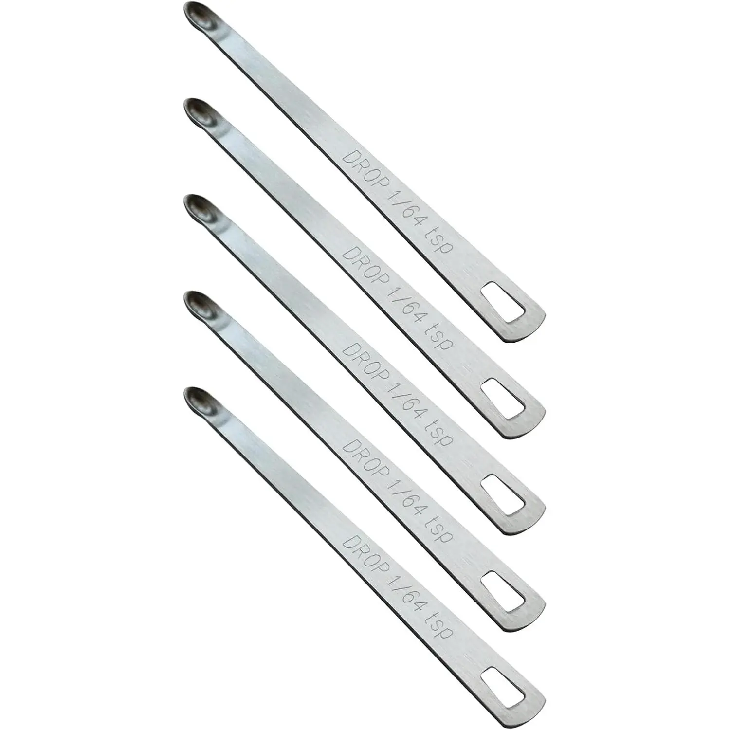 5 count 1/64 Teaspoon(1/64tsp, 0.08ml, Drop) Single  Measuring Spoon, Small Individual Stainless Steel Measure Spoons Only