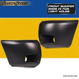 Fit For 2007-2013 Chevy Silverado 1500 Fog Light Holes Front Bumper End Caps Set