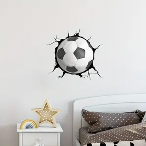 Cartoon Football Wall Sticker, Detachable Removable Waterproof Vinyl Decal, Bedroom Living Room Door Background Decor, Home Decoration