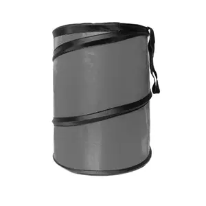 Collapsible Gray Plastic Trash Can - Large Waterproof Home Care Bin for Storing Cleaning Supplies, Water Proof