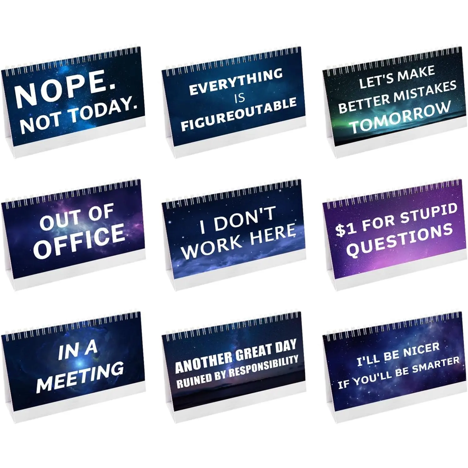Synthetic Funny Flip Desk Signs Ornament - 8x5 in Stand-up Display, 33 Flip-over Messages, Quick-write Desk Aid, Office Desktop Funny Gag Supplies for Colleagues, Home Decor Plaques & Signs Set