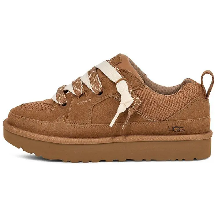 Women's UGG Lo Lowmel 'Chestnut' Closed-Toe Comfy Slip-On Sneaker - Soft Suede, Sheepskin, All-Season Trainer, Walking Shoes, Sports Shoes, US W 10 Casual Footwear