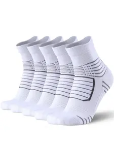 Men's Mid-Calf Casual Sports Athletic Running Socks, Anti-Slip Technology, Shock Absorption Sole, 360° Arch Compression, Breathable Moisture-Wicking