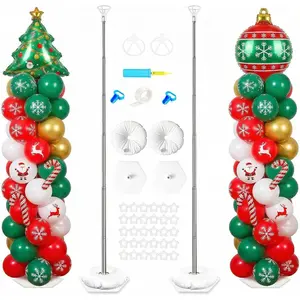 2 Set Balloon Column Stand 6.8ft Balloon Stand Kit with Base for Indoor and Event and Decoration