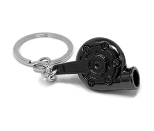 Turbo Keychain Metal Spinning Turbocharger Automotive Mini Car Part Keychain Key Ring