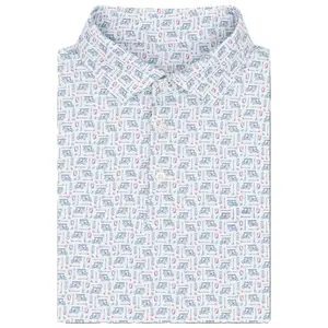 The Bev Cart 2.0 Men's Short Sleeve Performance Polo - White, Master Golf Shirt, Golf Polo Shirt, Polo Golf 3D, Style 3D Golf, Gift For Men