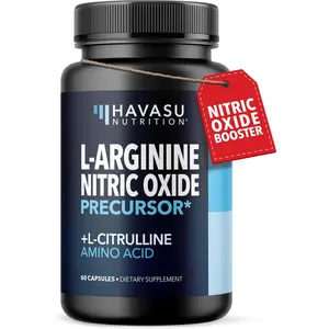L-Arginine Capsules with L-Citrulline - Nitric Oxide Supplement - L Arginine and L Citrulline Blend - 60 Count - Vegan, Non-GMO Capsules for Performance, Endurance and Muscle Support - 1 Month Supply