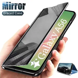 Mirror Flip Case For Samsung A56 A36 A26 A16 A35 A25 A15 A34 A14 A54 A52 A53 A12 A51 A32 A52 A50 A21 A13 A22 Galaxy A55 5G Cover