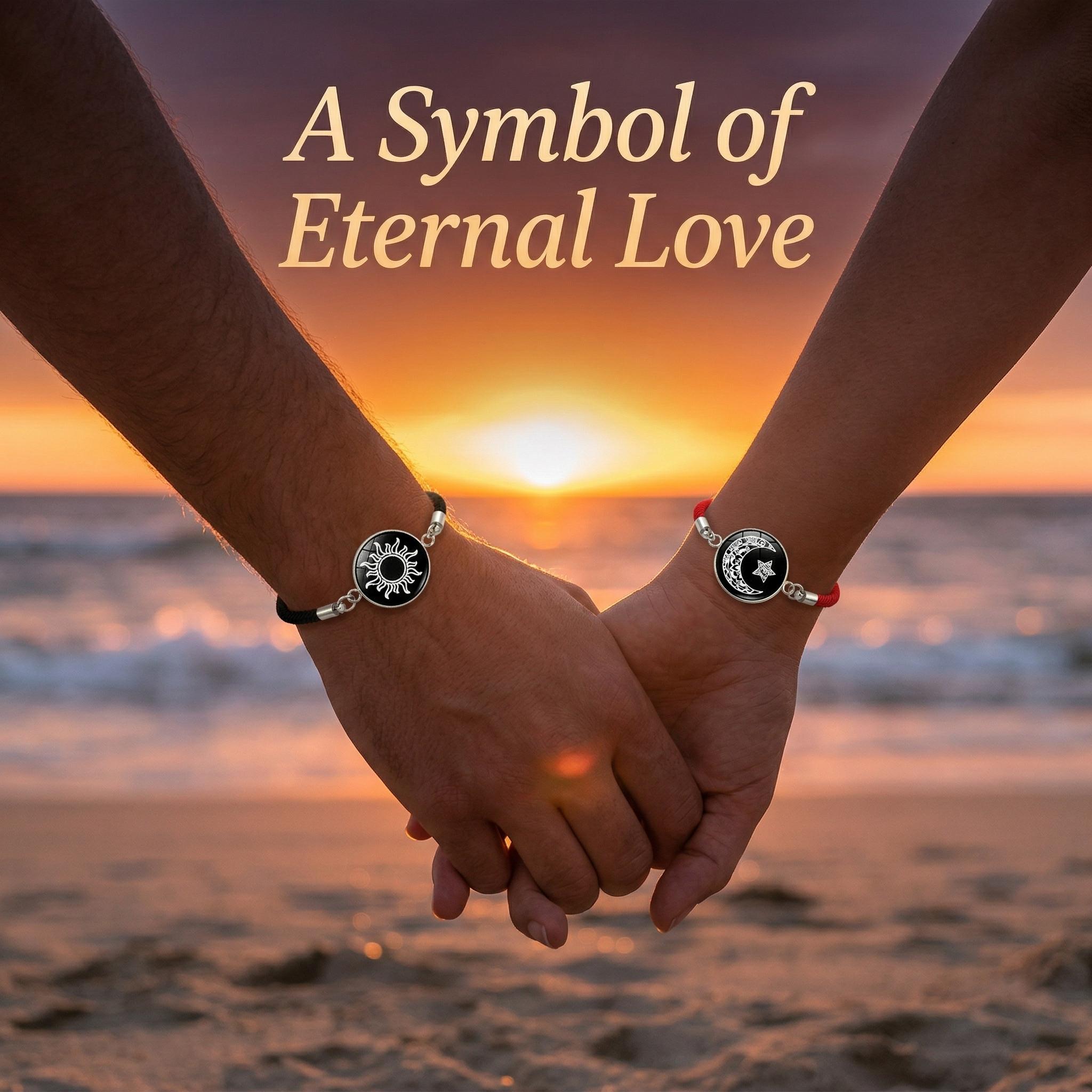Matching couple bracelets Adjustable for anniversary symbol of eternal love