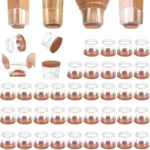 36 Pack Chair Leg Floor Protectors for Hardwood Floors, Silicone Felt Covers Pads Caps, Protect Wood Furniture Feet Floors Noise Reduce and Scratch (Clear Universal L, Fit 1.3"-2")
