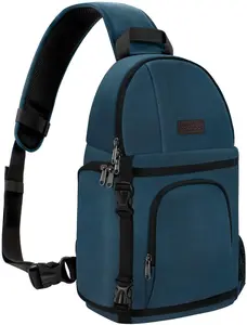 MOSISO Camera Sling Bag, Dslr/Slr/Mirrorless Camera Case Shockproof Photography Camera Backpack with Tripod Holder & Removable Modular Inserts Compatible with Canon/Nikon/Sony/Fuji, Deep Teal Mosiso