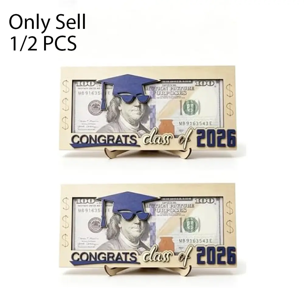 Sunglasses Graduation 2026 Money Holder, Funny Wooden Cash Gift Envelope Box for Class of 2026, Creative Graduation Keepsake Gift for High School College Graduates, Graduation Gifts