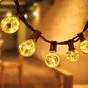 YI LIGHTING - Outdoor String Light with Globe Low Voltage LED Light Bulbs, Weatherproof for Patio Porch Backyard Party Wedding Christmas Lighting
