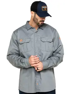 Hawx Men's Fr Long Sleeve Work Shirt Big - Big