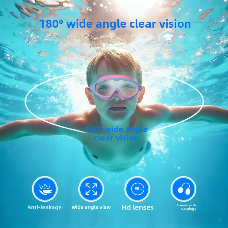 Toddler Swim Goggles | No Leak Anti-Fog UV Block Kids Swimming Goggles | Wide View Comfortable Fit | For Kids Ages 3-12 | Summer Pool Beach Swim Training | Safe Swimming Gear For Kids