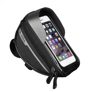 Bicycle Phone Holder, Waterproof Bicycle Phone Bag with Double Zipper and Sun Visor, Touch Screen Universal Bicycle Phone Mount Bag, Bike Accessories, Cycling Accessories, Mountain Bike