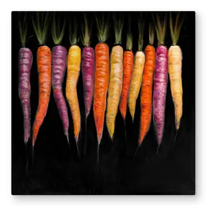 Begin Home Decor C1MP32329H893W 32 x 32 in. Carrots Varieties - Purple Food Metal Print Wall Art for Home Decor