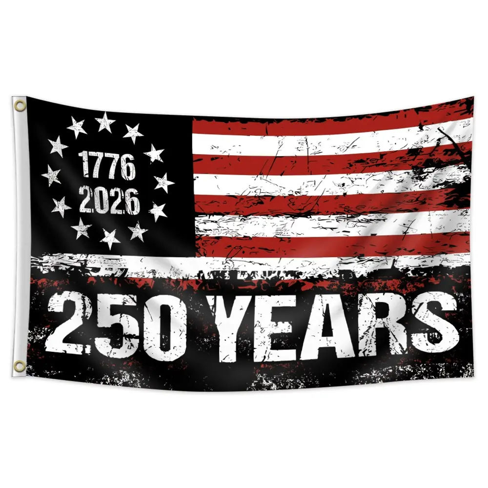 The tapestry of the 250th anniversary of the founding of the United States, a patriotic symbol of celebration, durable design for national pride, and congratulatory banners both indoors and outdoors
