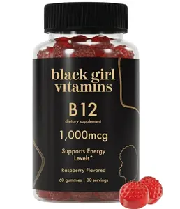 Black Girl Vitamins - Vitamin B12 Gummies, for Energy, Metabolism & Nervous System Support, 1000 mcg Cyancobalamin B12 per Serving, Halal & Gluten-Free - 60ct