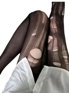 Ultra-Thin Sexy Women's Socks, One-Use Erotic Stockings, Silk Temptation Underwear, Hand-Ripped Design, All Seasons