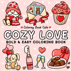 Cozy Love: Cute and Cozy Coloring Book for Adults & Teens with Easy and Bold Hygge-Inspired Designs (Bold and Easy Coloring Books)