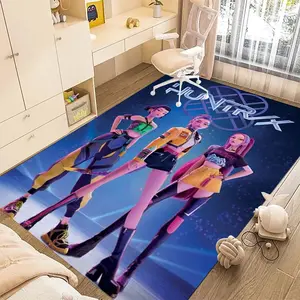 KPop Demon Hunters 85 cartoon print carpet, home living room, bedroom, office chair under carpet, Floor Rug, holiday gift for family and friends, Christmas decoration carpet
