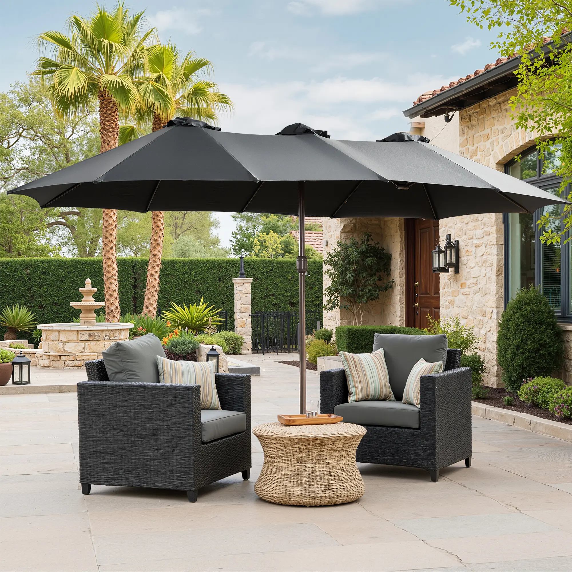 Blue | Regular Umbrella with Base