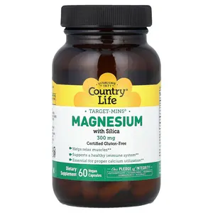 Country Life Target-Mins®, Magnesium with Silica, 60 Vegan Capsules