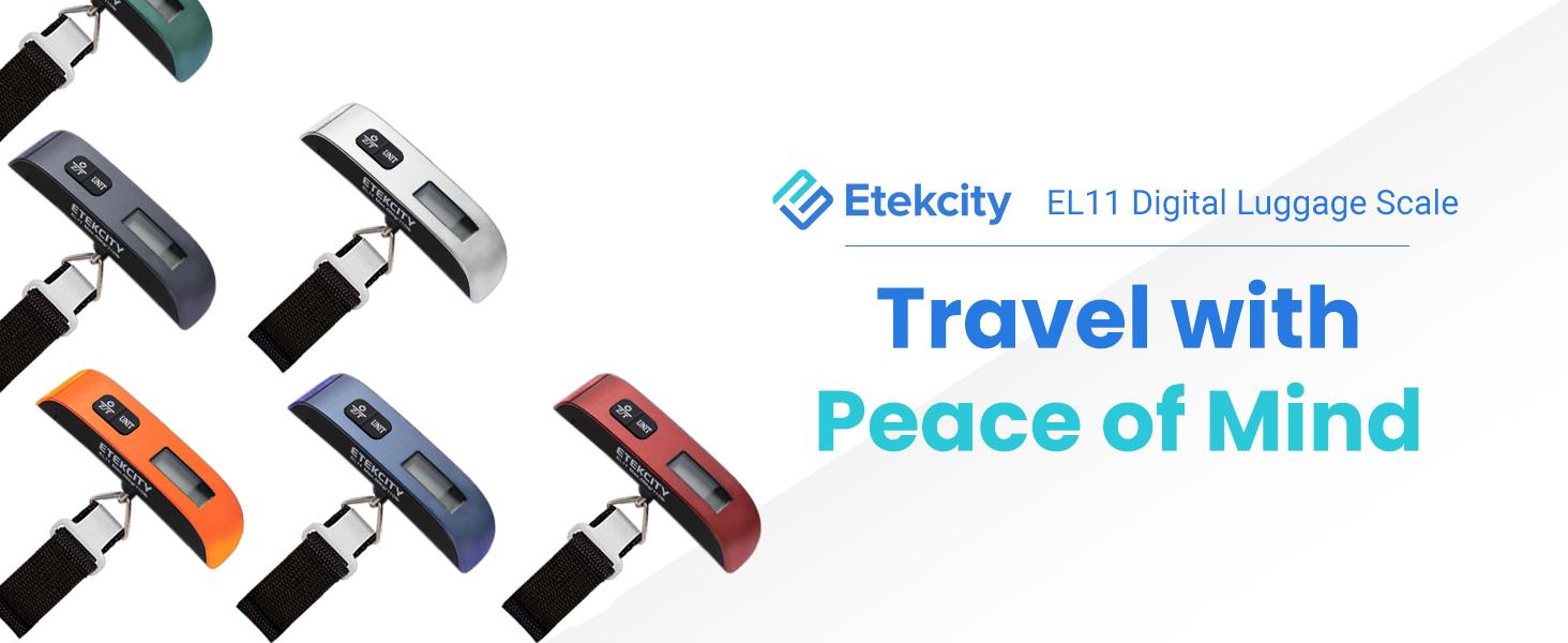 Etekcity Luggage Scale, Travel Essentials, Digital Weight Scales for, Portable Handheld Scale with Temperature Sensor, Rubber Paint, 110 Pounds