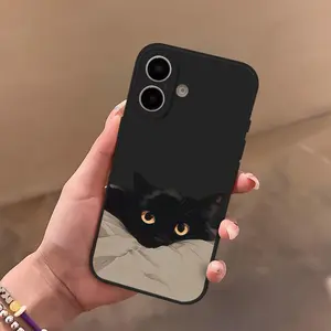 Creative Cat Pattern Phone Case, Decorative Phone Protective Cover, Shockproof Phone Cases Accessories Compatible with iPhone 11 12 13 14 15 16 Pro Max